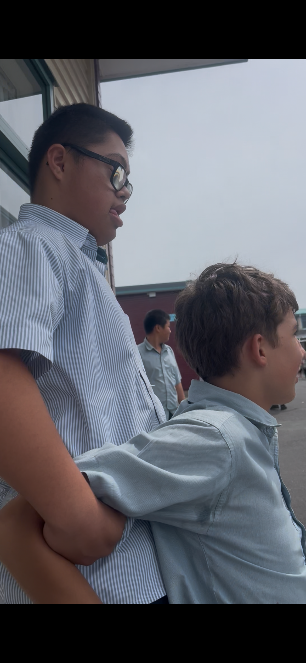 Friends standing outside