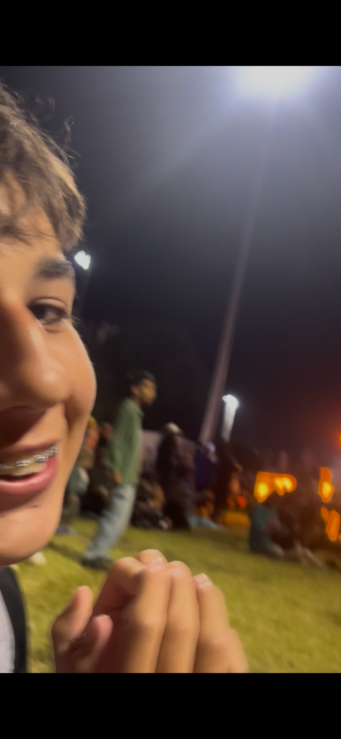 Close-up selfie at night